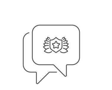 Ödül kalkan satır simgesi. Defne çelengi işareti. Vektör