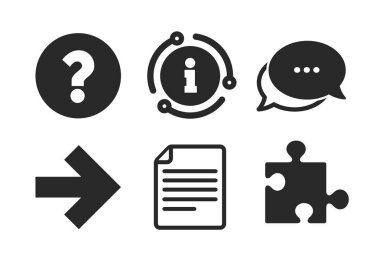 Soru işareti ve bulmaca işaretleri. Dosya, ok. Vektör