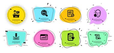 Yeni ürünler, Hasta geçmişi ve Tıbbi reçete simgeleri ayarlayın. Vektör