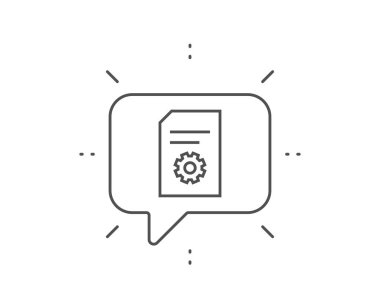 Belge Yönetimi simgesi. Cogwheel'le birlikte dosyala. Vektör