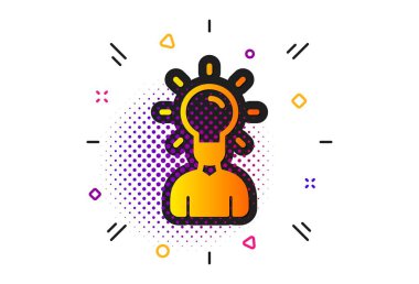 Fikir lamba simgesi ile insan silueti. Vektör