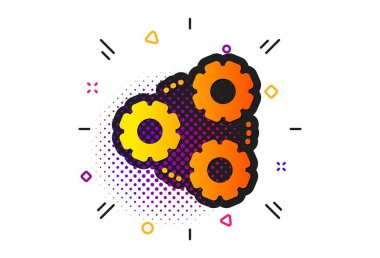 Dişliler simgesi. Takım çalışması çark işareti. Çalışma süreci. Vektör