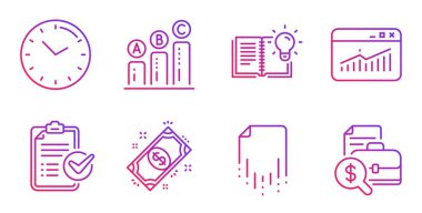 Zaman, Kurtarma dosyası ve Anket denetim listesi simgeleri ayarlanır. Vektör