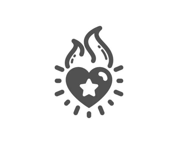 Heart flame icon. Love fire emotion sign. Vector — Stock Vector