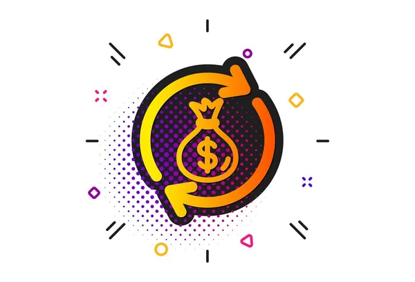 Cash exchange icon. Dollar money bag. Vector — Stock Vector