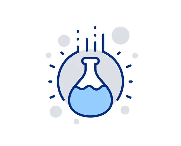 Chemie-Experiment Zeilensymbol. Laborkolben-Schild. Analyse. Vektor — Stockvektor