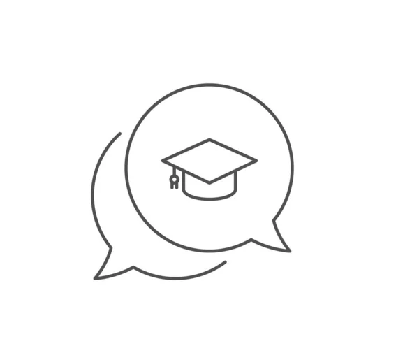 Graduation cap line icon. Education sign. Vector — Stock Vector