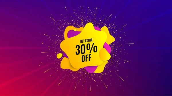 Obter Extra 30% off Venda. Oferta de desconto sinal. Vetor — Vetor de Stock