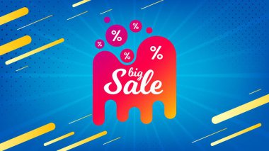 Büyük satış rozeti. İndirim afiş şekli. Vektör