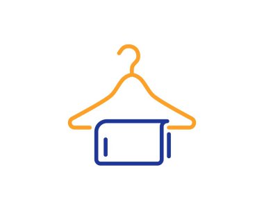 Temiz havlu hattı simgesi. Çamaşır askısı işareti. Giyim temizleyicisi. Vektör