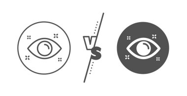Sağlık göz çizgisi simgesi. Oculist klinik işareti. Optometri görüşü. Vektör