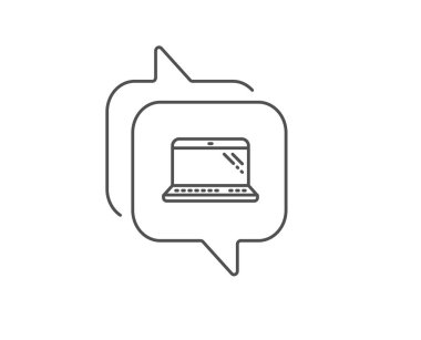 Dizüstü satır simgesi. Mobil bilgisayar aygıt işareti. Vektör