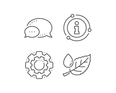 Su damla hattı simgesi ile nane yaprağı. Doğa bitki çiy işareti. Vektör