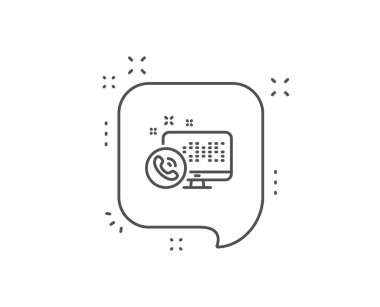 Web çağrı merkezi servis satırı simgesi. Telefon destek işareti. Vektör