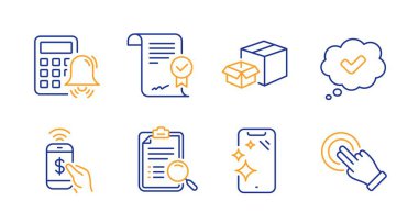 Onaylı anlaşma, Ambalaj kutuları ve Onaylı simgeler ayarlanır. Vektör