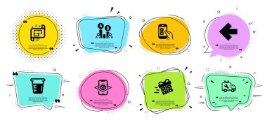 Mevcut teslimat, Mobil anket ve Artırılmış gerçeklik simgeleri ayarlayın. Vektör