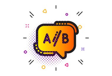 Ab test simgesi. Ui test sohbet kabarcık işareti. Vektör