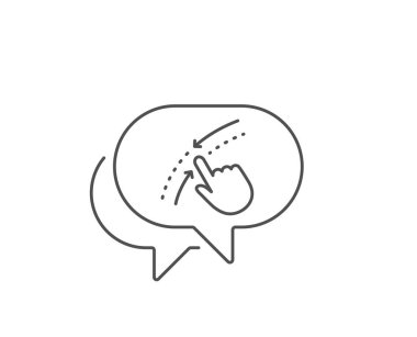 Satır simgesini aşağı doğru kaydırın. Parmak işaretini hareket ettirin. Vektör