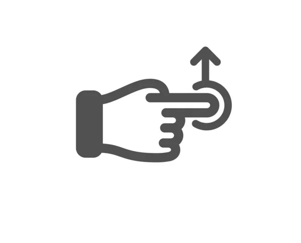 Przeciągnij ikonę gest upuszczenia. Znak strzałki slajdu. Czynność przesuwania palcem. Wektor — Wektor stockowy
