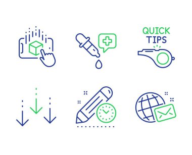 Artırılmış gerçeklik, Kimya pipet ve Aşağı Kaydırma simgeleri ayarlayın. Vektör