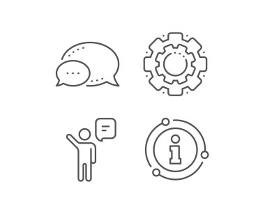 Ajan konuşma satırı simgesi. İş yönetimi işareti. Vektör