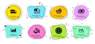 Satın alma, Atm para ve Euro para simgeleri ayarlayın ekleyin. Sadakat puanları, Fan motoru ve Rapor diyagramı işaretleri. Vektör