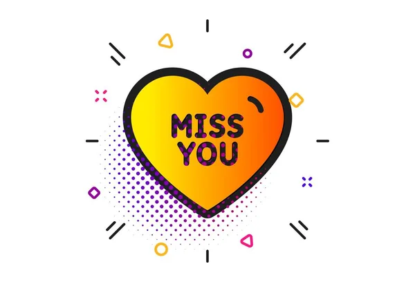 Miss You icoon. Zoete hart teken. Valentine dag liefde. Vector — Stockvector