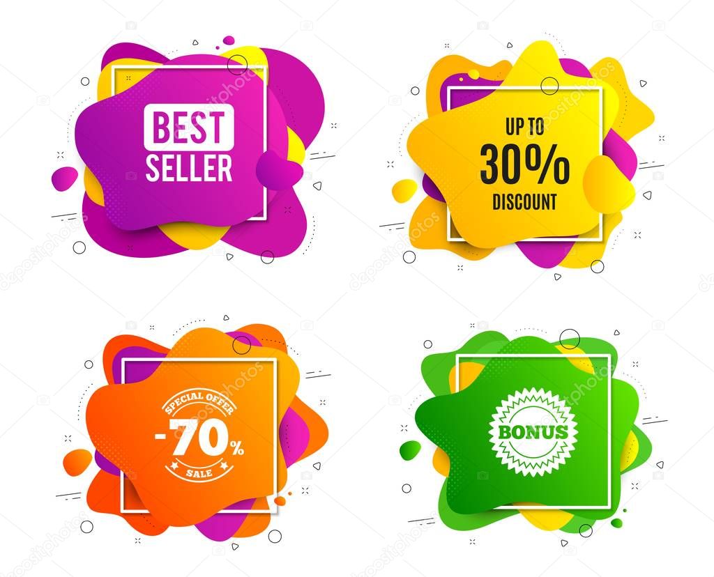 Up to 30% Discount. Sale offer price sign. Vector