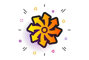 Çok yönlü simgesi. Çok işlevli işareti. Vektör