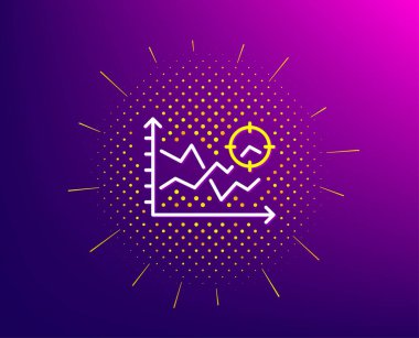 Seo analiz satırı simgesi. Web hedefleme grafik işareti. Trafik yönetimi. Vektör