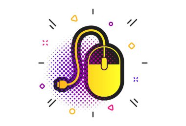 Bilgisayar fare işareti simgesi. Tekerlek ile optik. Vektör