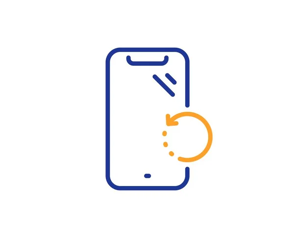 Pictogram smartphone herstel lijn. Telefoon back-up teken. Mobiele apparaat. Vector — Stockvector