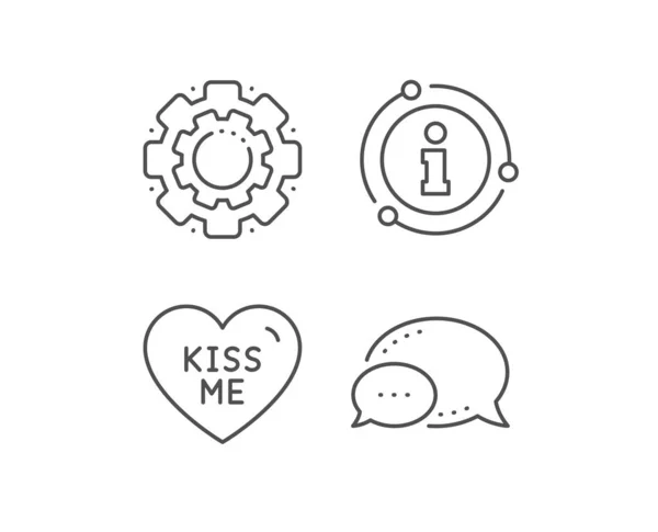 Kiss me line icon. Sweet heart sign. Valentine day love. Vector — Stock Vector