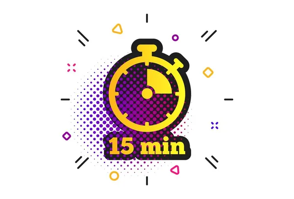 Timer sign icon. 15 minutes stopwatch symbol. Vector