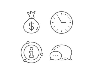 Para çanta çizgi simgesi. Nakit Bankacılık para birimi. Vektör