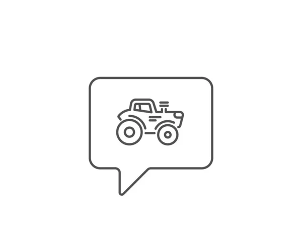 Tractor icono de la línea de transporte. Señal de vehículo agrícola agrícola. Vector — Archivo Imágenes Vectoriales