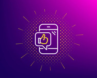 Mobil çizgi simgesi gibi. Başparmak yukarı işareti. Vektör