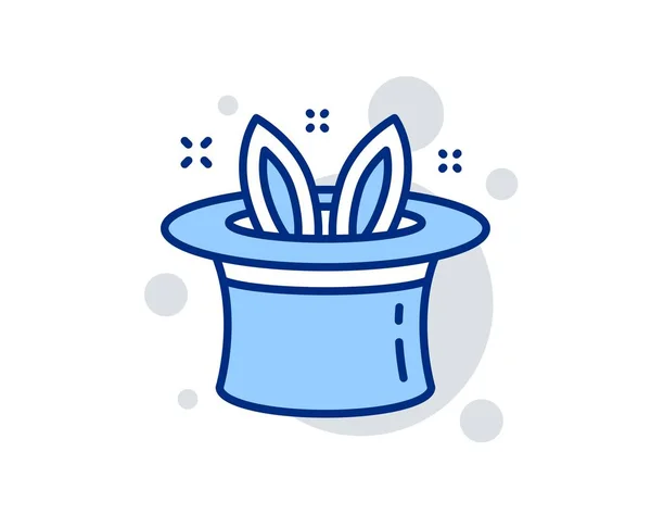 Hat-trick line icon. Magic tricks with hat and rabbit sign. Vector