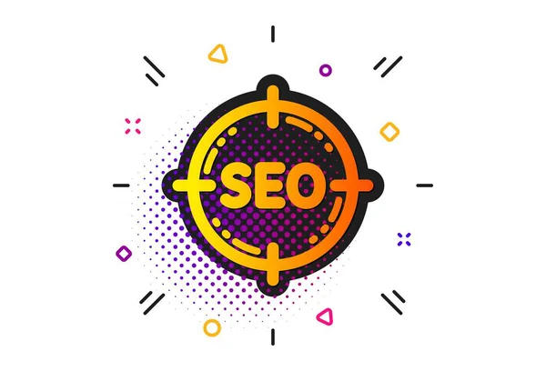 Ícone de destino Seo. Signo de otimização do motor de busca. Vetor — Vetor de Stock