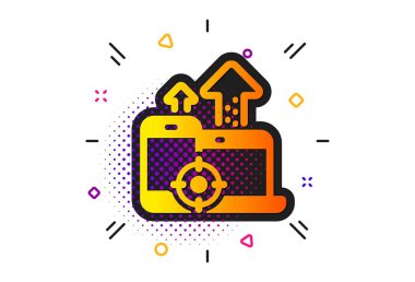 Seo cihazları simgesi. Web hedefleme işareti. Trafik yönetimi. Vektör