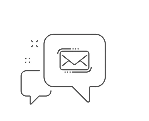 Messenger Mail ícone de linha. Novo sinal de newsletter. Vetor —  Vetores de Stock