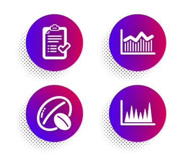 Soya somunu, Onaylı kontrol listesi ve Para diyagramı simgeleri ayarlanır. Çizgi grafik işareti. Vektör