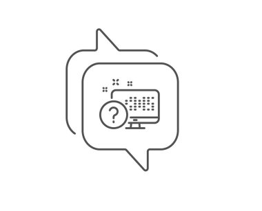 Soru işareti satırı simgesi. Online quiz test işareti. Vektör