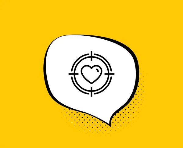 Heart in Target aim icon. Love symbol. Vector — Stock Vector