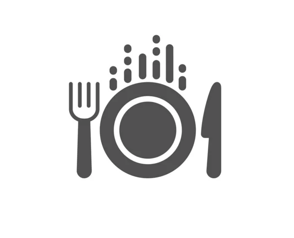 Icono de comida. Signo de cubertería. Tenedor, cuchillo. Vector — Archivo Imágenes Vectoriales