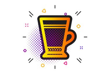 Latte kahve ikonu. Sıcak içecek işareti. Vektör