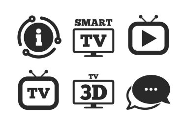 Akıllı 3d Tv modu simgesi. Retro televizyon sembolü. Vektör