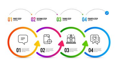 İş, Metin mesajı ve Seo telefon simgeleri ayarlayın başlatın. Arkadaşlar sohbet işareti. Vektör