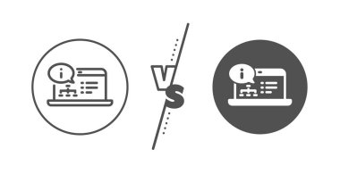 Çevrimiçi dokümantasyon satırı simgesi. Teknik yönerge işareti. Vektör
