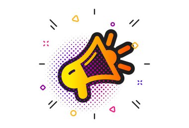 Megafon simgesi. Reklam cihazı işareti. Marka elçisi. Vektör